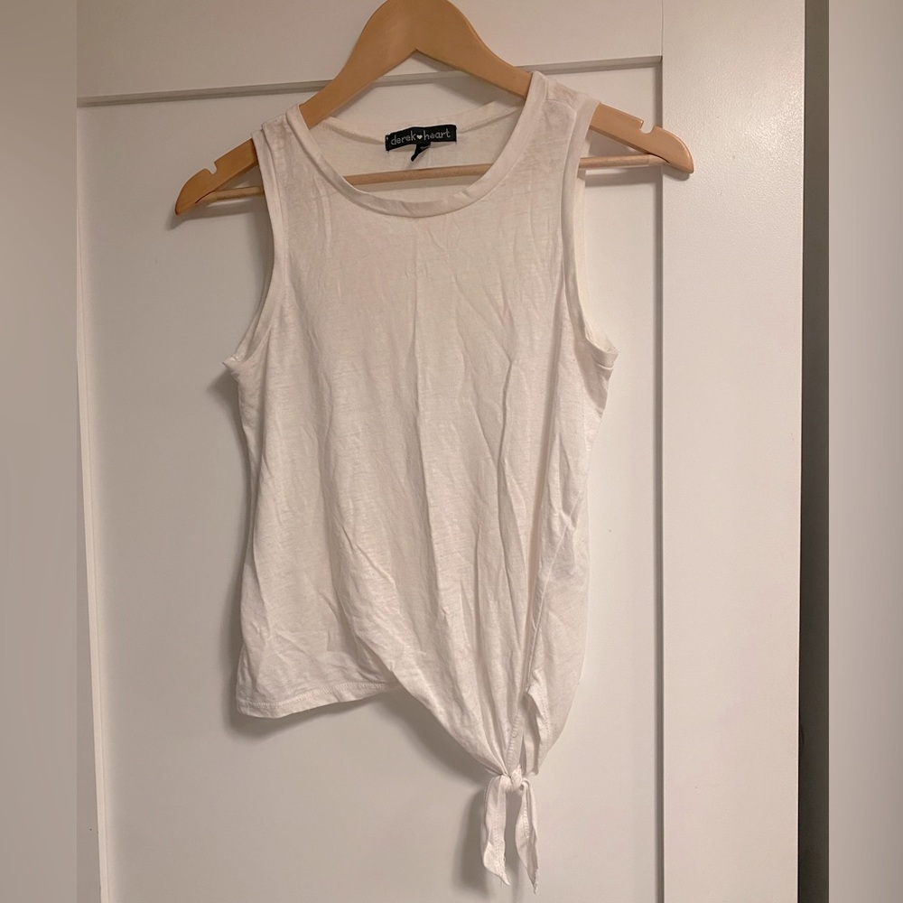 White tie front tank